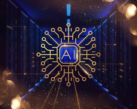 AI-Schriftzug auf Mikrochip