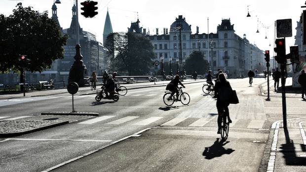 Fahrradfahrer in der Stadt