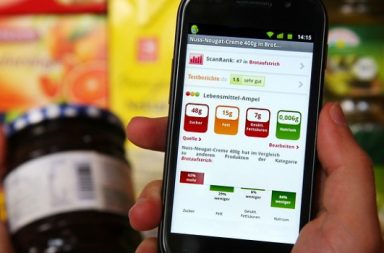 Lebensmittel-Ampel auf Smartphone