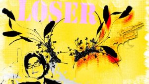 Loser Schrift gelbes Bild Mann