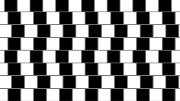 optische Täuschung mit parallelen Linien