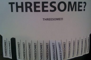 Threesome Schrift Zettel zum Abreißen